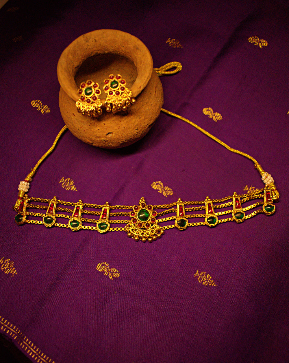 Antique Gold Kemp Choker with Coin Drops
