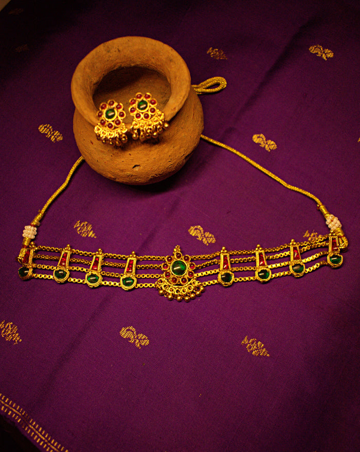 Antique Gold Kemp Choker with Coin Drops